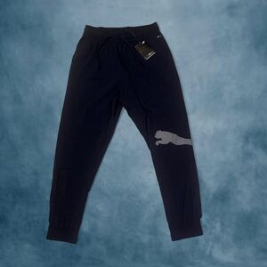 Black Joggers with Silver Logo